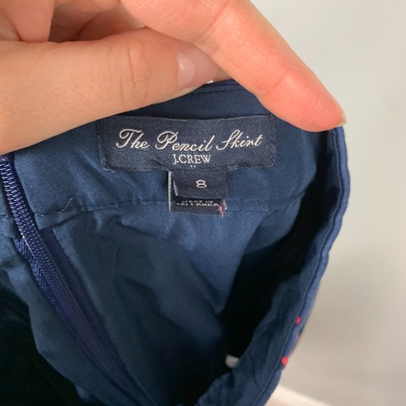 J Crew Factory Printed Pencil Skirt Sateen Dots - Picture 3 of 4